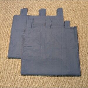 Vermont Country Store Tab Top Curtains Blue  68"x40" 2 Panels Cottage Farmhouse